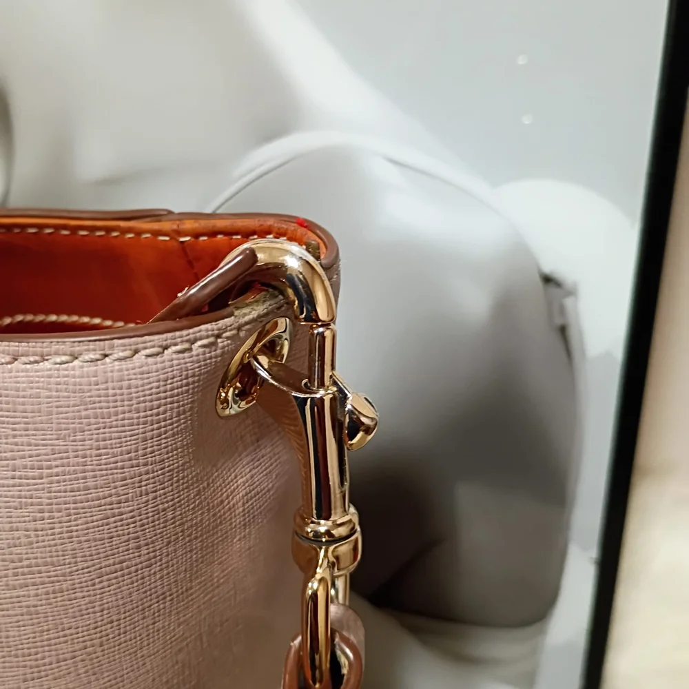 Dooney & Bourke Mauve Shoulder Bag with Gold Buckle